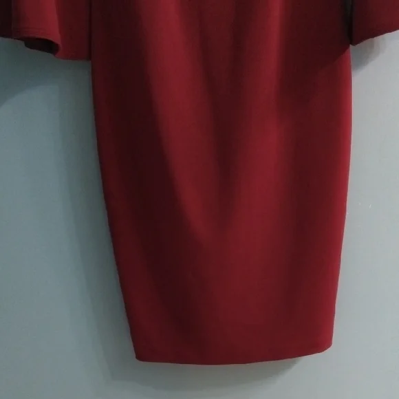 NWOT Calvin Klein Elegant Red Bell Sleeve Dress Size 6 - Picture 5 of 5